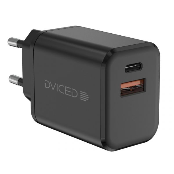 Dviced Wall charger 35W GaN 1 USB-A, 1 USB-C EU w cable, Black (DV221009)